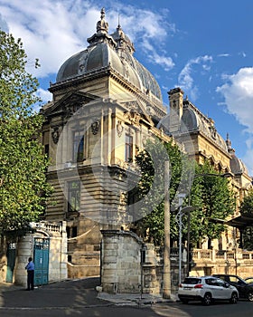 The CEC Palace(Casa de Economii si Consemnatiuni), rear view, Calea Victoriei, Bucharest, Romania