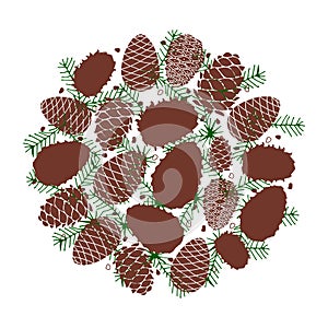 Cedar cone background, sketch for your design