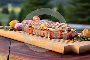 cedar plank grilling provolone with grill marks