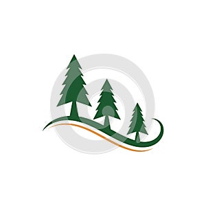 Cedar tree Logo template illustration design