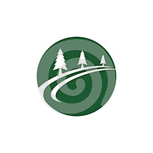 Cedar tree Logo template illustration design