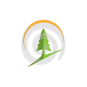 Cedar tree Logo template illustration design