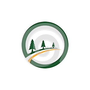 Cedar tree Logo template illustration design