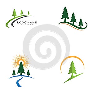 Cedar tree Logo template illustration design