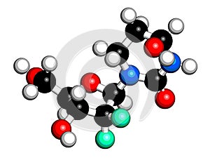 Cedazuridine drug molecule. 3D rendering.