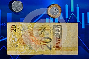 Cedula de 20 reais brazilian money photo