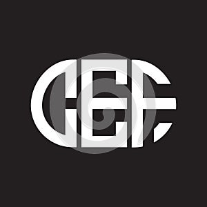 CEF letter logo design on black background. CEF creative initials letter logo concept. CEF letter design