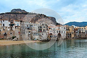 Cefalu beach view Sicily, Italy