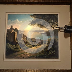 Cefalu old view, Sicily. Created by De Wint and Heath, printed by McQueen, publ. in London, . Ed. on Sicilian Scenery, photo