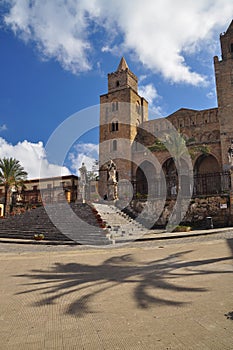 Cefalu, Sicily, Italy. Main town square and cathedral