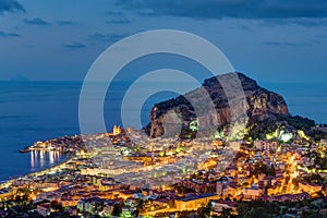 Cefalu in Sicily at night