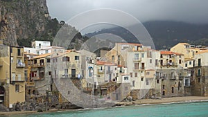 Cefalu town on the seashore of Sicily