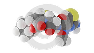 cefepime molecule, cephalosporin antibiotic, molecular structure, isolated 3d model van der Waals