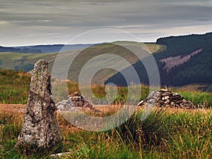 Cefn Cnwcheithinog Bronze Age Standing Stone and Cairn.