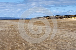 Cefn Sands beach at Pembrey Country Park in Carmarthenshire South Wales UK