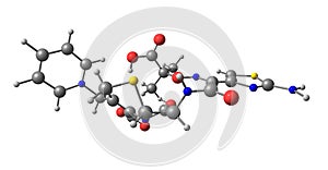 Ceftazidime molecular structure isolated on white