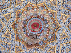 Ceiling Baha-ud-Din Naqshband complex in Bukhara