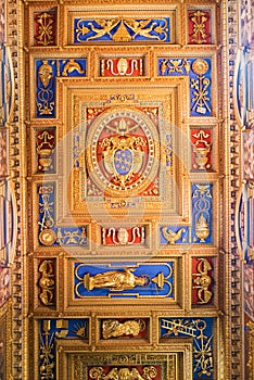 Ceiling in Basilica of Saint John Lateran in Rome, Italy.