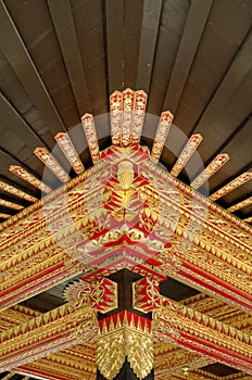 Ceiling with beautiful ornament in Yogyakarta Sultanate Palace