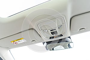 ceiling of the car with a transparent glass hatch for airing.