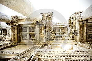 The Ceiling Of Celsus Library At Ephesus Ancient City