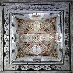 Ceiling of the central tower of St Davids cathedral