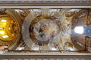 Ceiling of the Church of Gesu, Rome, Italy photo