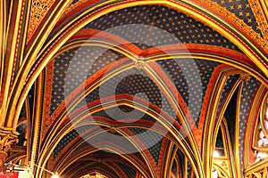 Ceiling construction, lower chapel or Chapelle Basse, Sainte Chapelle, Paris