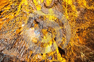 Ceiling of Damlatas cave in Alanya, Turkey