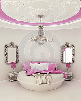 Ceiling decor in modern bedroom