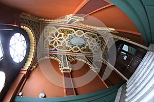 Ceiling decoration in the Kalantarov House on Machabeli Street, house number 15, Tbilisi city, Georgia