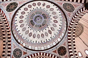 Ceiling decoration of Sehzade Mosque, built in 1548 by Mimar Sin photo