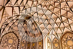 Ceiling of Famous Tabatabaei Historical House in Kashan, Iran