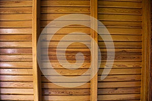 Ceiling floorboard. Wooden wall for texture and background.