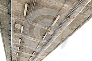 Ceiling fluorescent under concrete way