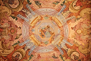 Ceiling fresco in the Uffizi Gallery, Florence, Italy