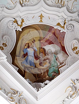 Ceiling frescoe by Johann Adam Remele in Joseph Hall, Cistercian Abbey of Bronnbach, Germany photo