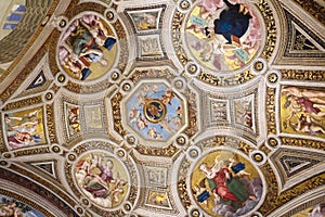 Ceiling of gallery in the Vatican Museum, Vatican, Rome, Italy