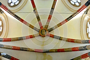 Ceiling. Inside the church. Ruins of medieval cistercian abbey in Transylvania. photo