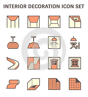 Ceiling and interior decoration icon