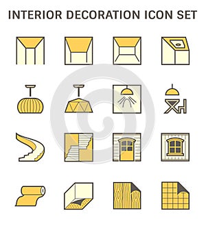 Ceiling and interior decoration icon