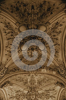 The ceiling in the interior of the Palais Garnier