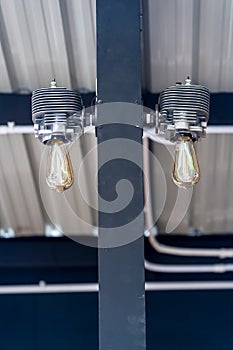ceiling lamp interior lighting bulbs design like cylinder motorcycle for vintage decoration