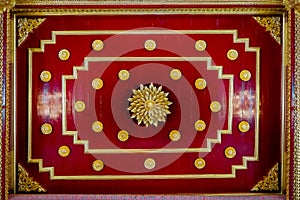 Ceiling and lamp at Phra Si Rattana Mahathat temple, Phitsanulok, Thailand . Beautiful of historic city at Buddhism temple