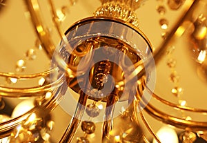 Ceiling lamps, chandeliers in the store close up picture