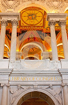 Ceiling of Library Congress in Washington DC