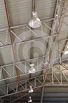 Ceiling light under roof