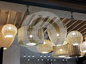 Ceiling Lights with Bamboo lamps