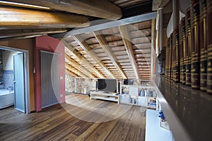 Ceiling from the mansarda of an apartment