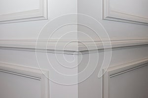 Ceiling moldings in the interior, detail of a angular wall skirting